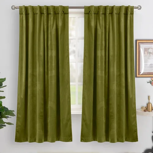Miniatura 48 de BGment Cortinas de terciopelo rosa polvoriento, 2 paneles de 84 pulgadas, 2 paneles para sala de estar, aislamiento térmico de lujo, reducen
