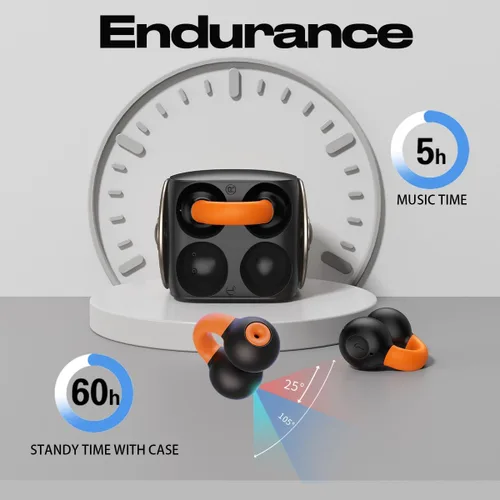 Miniatura 7 de Auriculares inalámbricos con clip de oreja Bluetooth 5.3, auriculares inalámbricos abiertos, auriculares de conducción ósea, mini auriculares