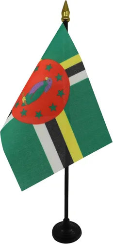 Miniatura 11 de Venezuela Old 7 estrellas con brazos Bandera de mesa 4'' x 6'' - Antigua bandera venezolana de escritorio 5.9 x 3.9 in - tapa de lanza dorada - AZ