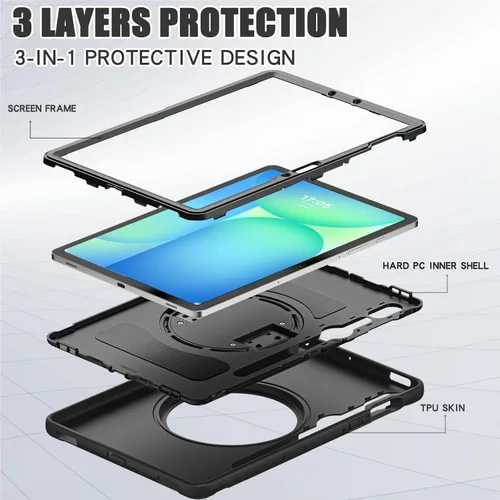 Miniatura 9 de Junfire Funda protectora para Galaxy Tab S10 Lite/S10 FE/S9 FE 5G/S9 con soporte para lápiz capacitivo, Samsung Tab 10.9"/ 11" a prueba de golpes