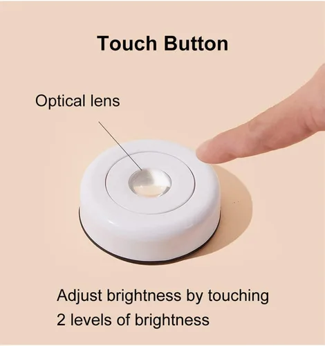 Miniatura 4 de Paquete de 6 luces LED táctiles que funcionan con pilas, para pared, lámpara de puesta de sol para cocina, dormitorio, armario, armario, decoración