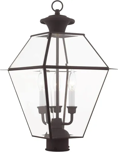 Miniatura 12 de Livex Lighting 2384-91 - Farol transitorio de tres luces post-top de Westover Collection en Pwt, Nckl, B/S, Slvr. acabado, 12.00 pulgadas