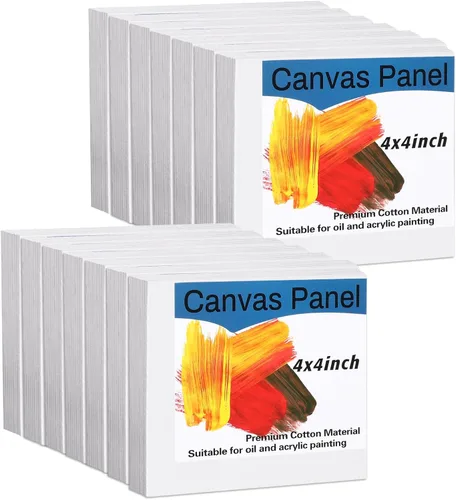 Paquete de 100 paneles de lienzo de pintura a granel, paquete de arte para el aula, lienzos pequeños para estudiantes de aula, pintores de