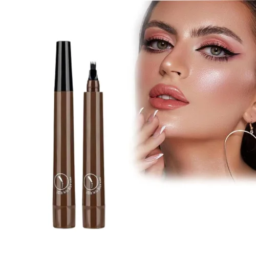 Miniatura 11 de Lápiz de microblading para cejas, 2024 NUEVO Lápiz de tatuaje mágico para cejas 4 puntas de horquilla, crea cejas naturales tipo cabello, lápiz