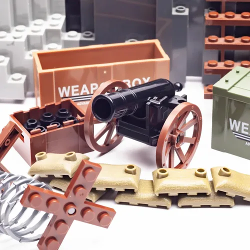 Miniatura 3 de Medieval Warfare Cannon 2, paquete de armas militares, figuras de soldados de juguete, minifigura de juguete compatible con las principales marcas