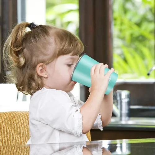 Miniatura 2 de HAUSHOF Taza de pinta, tazas de acero inoxidable de 14 onzas, tazas de metal apilables, tazas de pinta de cerveza apilables para el hogar, fiesta