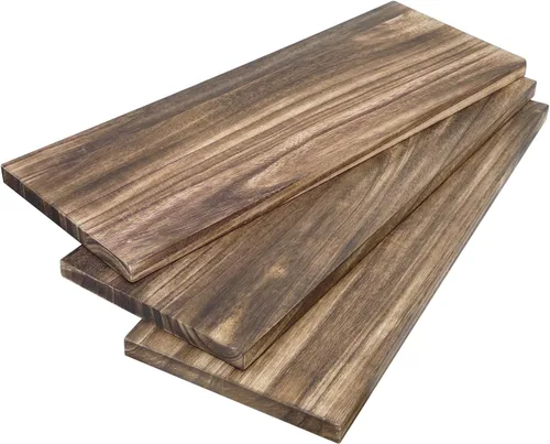 onlytak Madera sin terminar multifunción, letreros, arte de pared, estantes de almacenamiento, 16.5 x 5.9 x 0.59 pulgadas, juego de 3, negro
