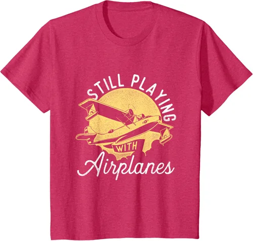 Miniatura 72 de Still Playing With Airplanes - Camiseta de control remoto RC Avión Piloto, Negro