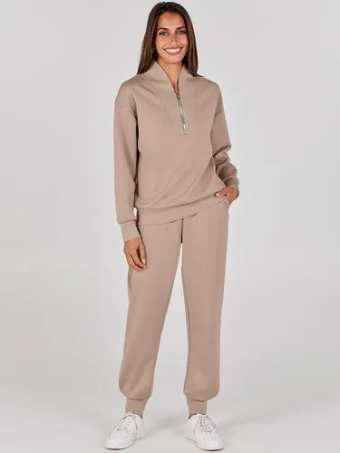 Miniatura 7 de ANRABESS Womens 2 Piece Outfits Sweatsuit Half Zip Long Sleeve Cropped Sweatshirt Jogger Sweatpants Travel Tracksuit Set