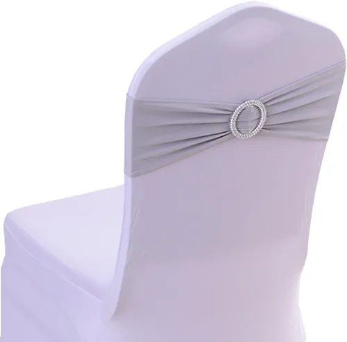 Miniatura 13 de 50 lazos elásticos para silla, bandas elásticas para silla con hebilla deslizante, lazos para bodas, hoteles, banquetes, fiestas de cumpleaños