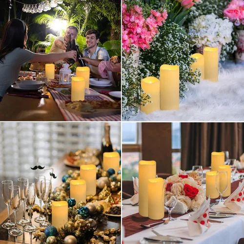 Miniatura 5 de fclayvts Paquete de 24 velas LED sin llama con control remoto, velas eléctricas parpadeantes, velas temporizadoras, llama 3D, para Halloween