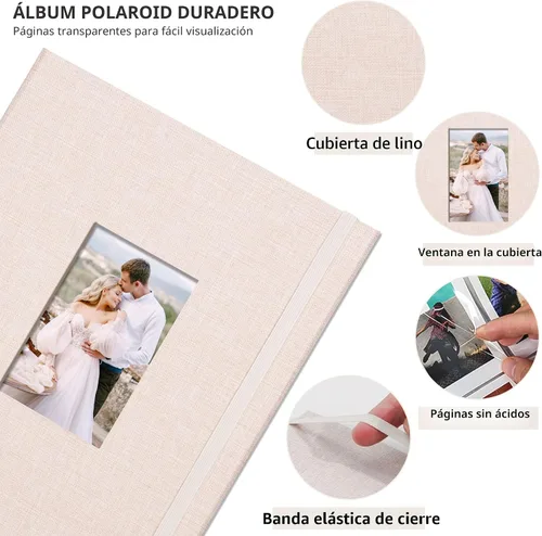 Miniatura 3 de Vienrose Mini álbum de fotos Polaroid 208 fotos de 2 x 3 pulgadas para Fujifilm Instax Mini 7s 8 9 11 25 26 40 50s 90 Evo Z2300 cámara instantánea