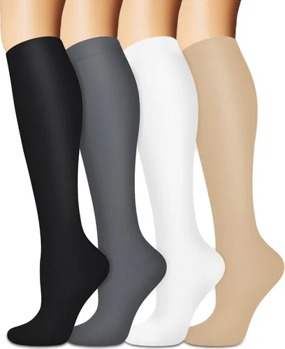 Miniatura 27 de Calcetines de compresión para mujeres y hombres circulación (3 pares) son el mejor apoyo para correr, atletismo, ciclismo, senderismo 01 Negro