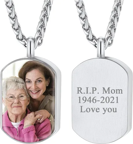 Miniatura 172 de FindChic Collares personalizados con urna para cenizas, barra vertical, gato, luna, reloj de arena, garra de perro, acero inoxidable, chapado en oro