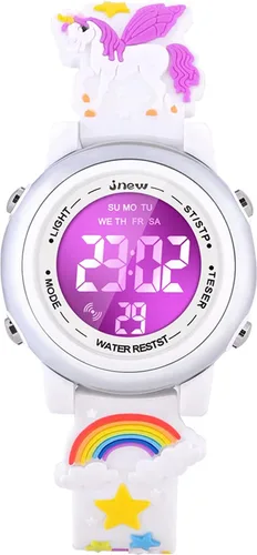 Miniatura 29 de Relojes impermeables de dibujos animados 3D para niñas con alarma, los mejores regalos de juguetes para niñas de 3 a 12 años