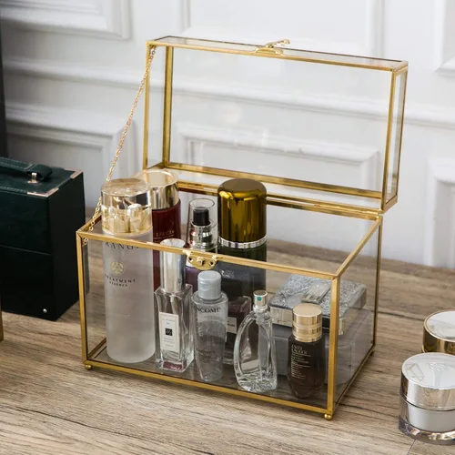 Miniatura 3 de Smart Wyche Caja de cristal grande para tarjetas de boda con cerradura para escultura de joyería cosmética, mini jardín, resistente, 10 pulgadas