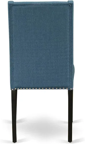 Miniatura 12 de East West Furniture DLFL3-ABK-21 - Juego de mesa de comedor de 3 piezas contiene una mesa de cocina redonda con gotas y 2 sillas de comedor Parsons