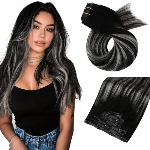 Miniatura 39 de Moresoo - Extensiones de cabello humano con pinzas, sin costuras, con trama, de poliuretano, invisible, cabello humano real, color rubio platino, 7