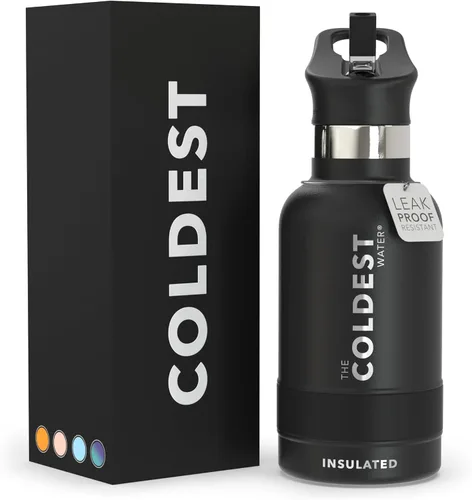 Miniatura 58 de Coldest - Botella para agua con tapa que incluye pajilla, térmica y metálica (acero inoxidable), para hombres y mujeres, color morado
