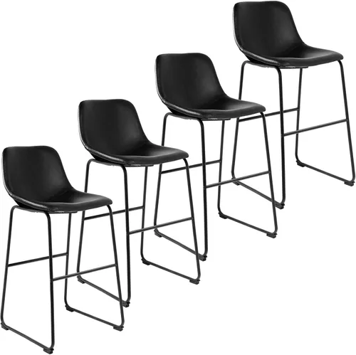 Miniatura 28 de TAVR Furniture Leathaire - Juego de 2 taburetes de tela con altura de mostrador, sillas de isla sin brazos, con capacidad para hasta 500 libras