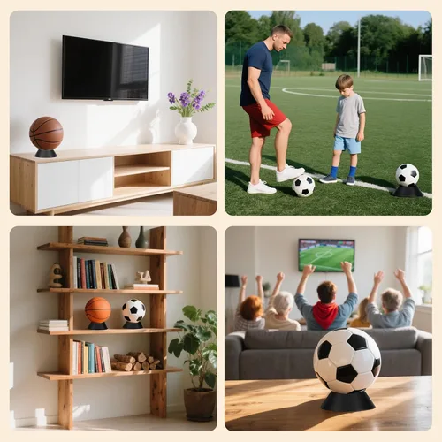 Miniatura 4 de Soporte de exhibición de bolas de 6 piezas – Soporte duradero para pelotas deportivas para baloncesto, pedestal, fútbol, fútbol, voleibol