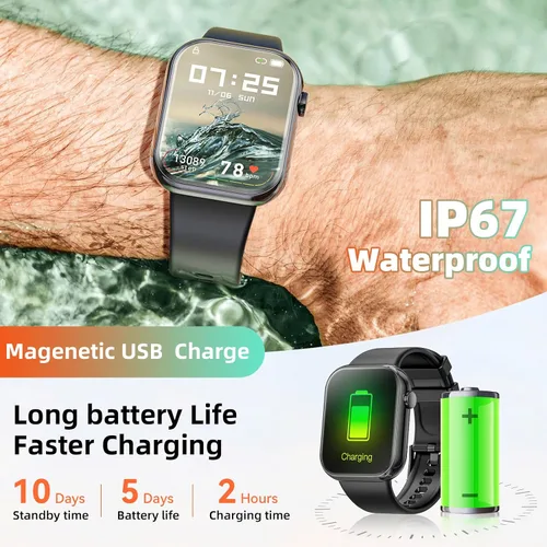 Miniatura 7 de Hwagol Reloj Inteligente (Contestar/Hacer Llamadas) Rastreador de Fitness de 1.85 Pulgadas, Esferas DIY/Podómetro/Calorías/Múltiples Modos