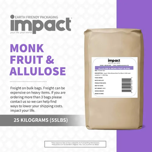 Miniatura 3 de Impact - Edulcorante de fruta de monje y alulosa, sustituto de azúcar mezclado cristalizado - Cero calorías, bajo en carbohidratos, esencial