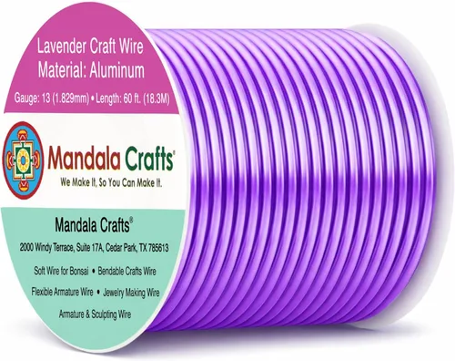 Miniatura 145 de Mandala Crafts - Alambre de aluminio anodizado de 8 calibre para hacer joyas - 9.75 m de alambre flexible negro colorido - Flexible para bonsái