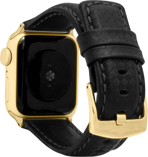 Miniatura 17 de Bandini Correa de cuero de fibra de carbono para hombre para Apple Watch de 1.732 in 1.772 in 1.654 in 1.614 in 1.575 in 1.496 in Ultra 1.929 in