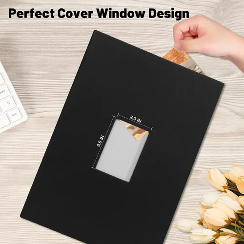Miniatura 6 de Aevdor - Álbum de fotos de 4 x 6 con capacidad para 360 fotos, cubierta de cuero con áreas de notas para fotos de graduación, bodas, niños, familia
