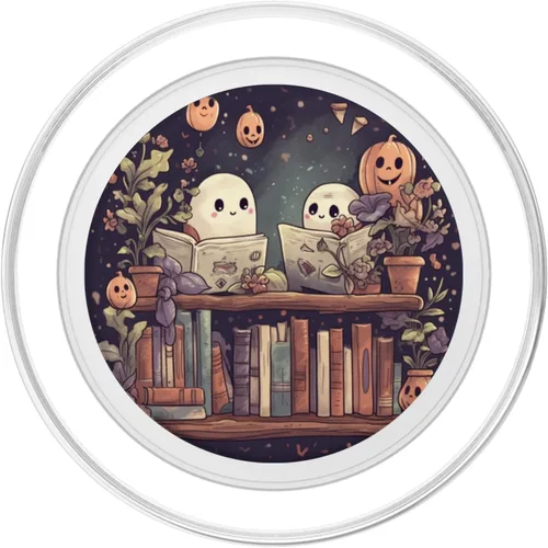 Miniatura 2 de Libros de lectura de fantasmas lindos para Halloween, bibliotecario, amantes de los libros, PopSockets MagSafe PopGrip para iPhone