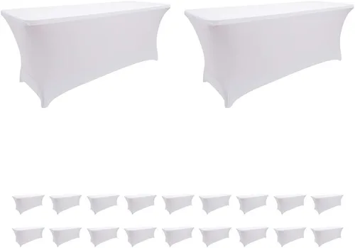 Miniatura 102 de LZY Cubierta de Mesa Elástica Ajustable de Spandex para Mesa Plegable de 6 pies, 4 pies o 8 pies, Mantel de Cóctel Rectangular, Perfecto para Champn