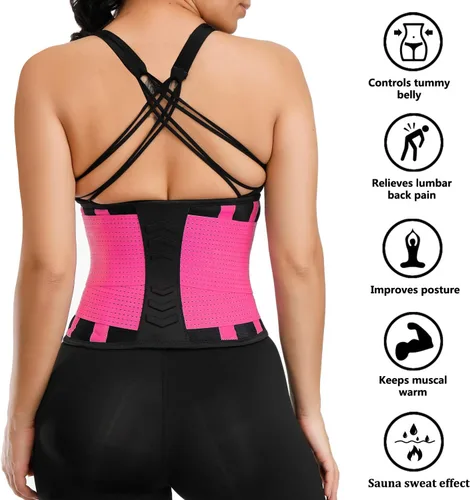 Miniatura 2 de VENUZOR Cinturón de entrenamiento de cintura para mujer – Faja reductora de cintura – Cinturón adelgazante – Cinturón deportivo (grado UP)