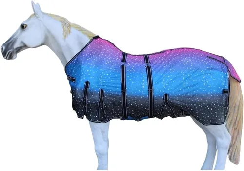 Miniatura 3 de CHALLENGER 74" Caballo Malla Ligero Transpirable Verano Primavera Hoja Bellyband 73437 Galaxia