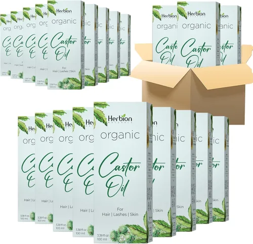 Miniatura 8 de Herbion Naturals Aceite de ricino orgánico certificado por USDA, 100% puro, prensado en frío, sin hexano. Hidratante y tratamiento capilar. Botella