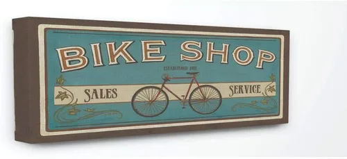 Miniatura 8 de Stupell Industries Blue Bike Shop Store - Placa de pared con letrero artístico, 7 x 0.5 x 17, multicolor