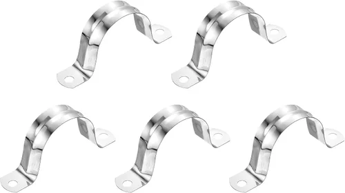 Miniatura 26 de uxcell 6 correas rígidas de tubo, 4.331 in (4.33 pulgadas) 201 de acero inoxidable 201 con 2 agujeros en forma de U, abrazaderas de tubo para fijar