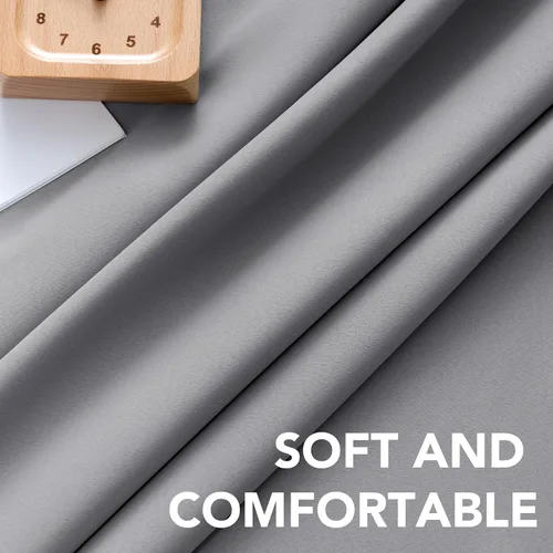 Miniatura 5 de H.VERSAILTEX Cortinas opacas con aislamiento térmico, paneles de tratamiento de ventana, cortinas opacas para oscurecer la habitación, cortinas Gris