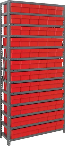 Miniatura 557 de Quantum QSBU-245BK Heavy Duty Shelving Unit with (7) Shelves and (24) QUS245 Black Bins for Garage Warehouse Storage Distribution 400 lb Load