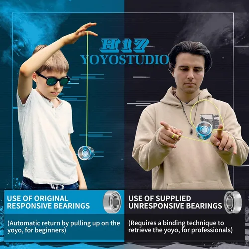 Miniatura 4 de YOYOSTUDIO Yoyo Profesional Sensible Yoyo H17, Yoyos Metálicos de Doble Propósito para Niños, Rodamiento de Yoyo No Sensible para Adultos