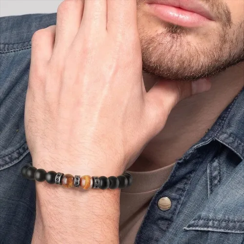 Miniatura 2 de Pulsera para hombres, regalos de Navidad para hombres, novio, marido, papá, hijo, hermano, nieto, abuelo, tío amor, alivio del estrés, ojo de tigre