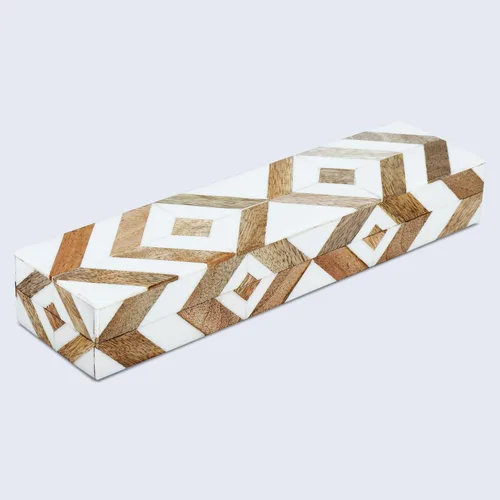 Miniatura 7 de Handicrafts Home Caja de almacenamiento decorativa grande 12x6 – Caja organizadora para mesa de café, acento moderno para decoración del hogar, caja