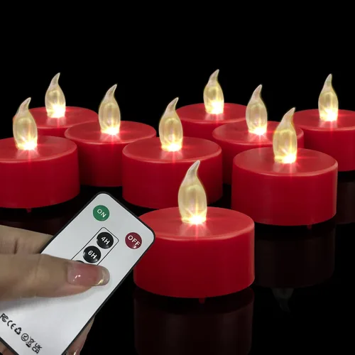 Miniatura 14 de Velas LED sin llama de luz de té: paquete de 24 con control remoto, duración de más de 400 horas, velas LED con batería para decoración del hogar