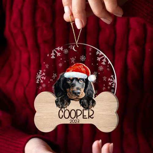 Miniatura 108 de Nazenti American Pit Bull Terrier Adorno de Navidad, adorno de perro fotográfico, adorno de perro personalizado, adornos de fotos de madera