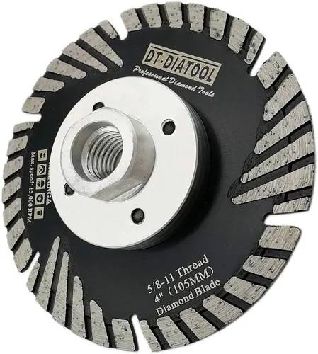 Miniatura 8 de DT-DIATOOL Hoja turbo de diamante de 4 pulgadas para cortar hormigón de mármol de granito con dientes de protección inclinados