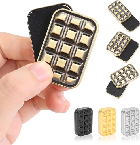 Miniatura 17 de Paquete de 2 juguetes para ansiedad, tarjeta magnética de metal háptico, tarjeta de póquer deslizante, juguetes EDC para adultos, aliviar el estrés