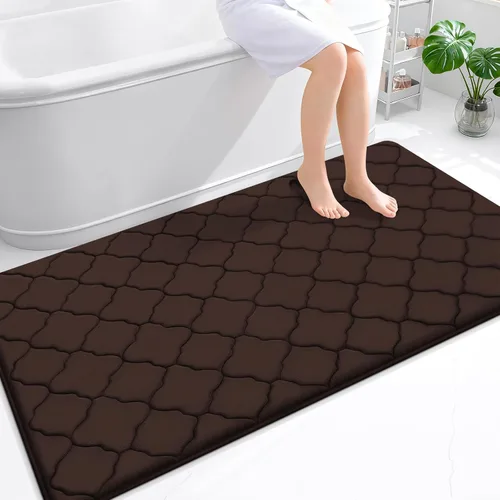 Miniatura 285 de OLANLY Alfombra de Baño de Espuma Viscoelástica de 24 x 16 pulgadas, Ultra Suave y Absorbente, Alfombras de Baño Antideslizantes, Cómodas, Lavables