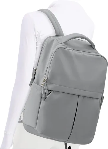 Miniatura 10 de Mochila pequeña para laptop para mujer, bolsa de computadora de 14 pulgadas con bolsillo trasero antirrobo oculto, mochila de viaje ligera