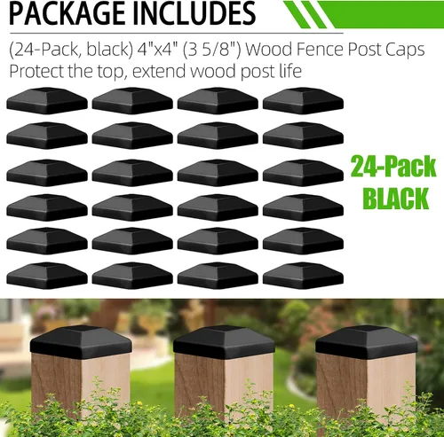 Miniatura 7 de TonGass Paquete de 24 tapas de madera para postes de valla de madera de 4 x 4 pulgadas (3 5/8 pulgadas), cubierta de madera para postes de terraza