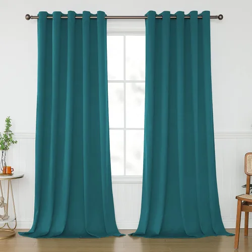 Miniatura 71 de KEQIAOSUOCAI Cortinas rosa bebé de 63 pulgadas para habitación de niñas - Con aislamiento térmico que oscurece la habitación, cortinas de ventana